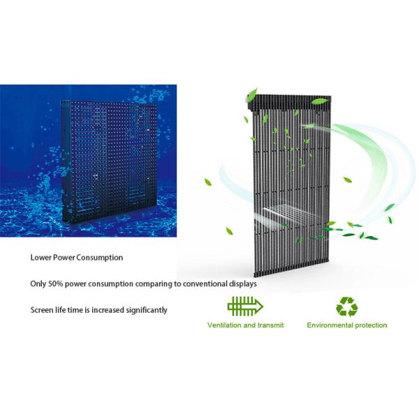 IP67 Waterproof Led Curtain Wall Full Color HD P25mm With 7500CD/M2 Brightness