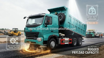 SINOTRUK HOWO A7 Construction Tipper Dump Truck 6 X 4 290HP In Blue Color