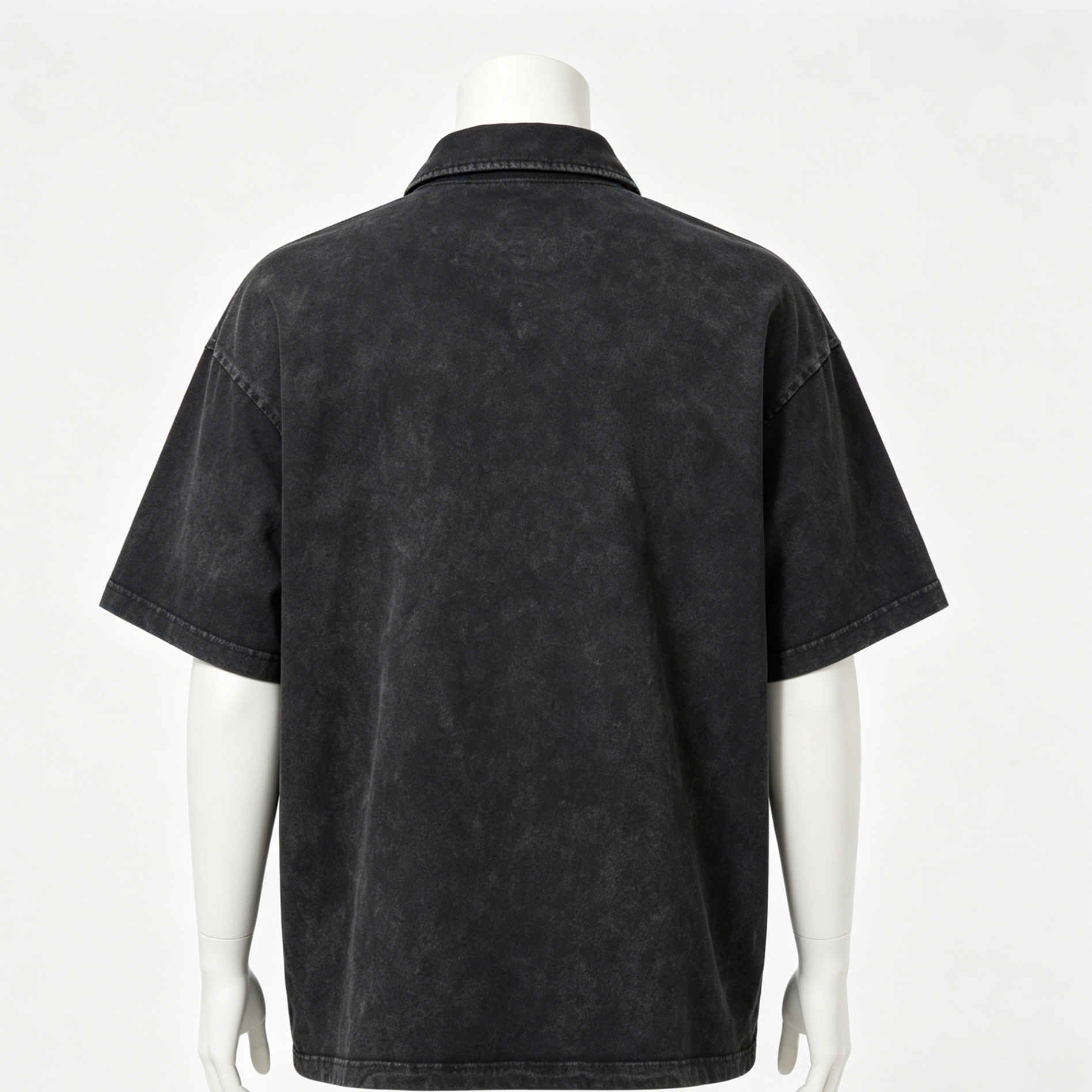Vintage Washed Heavyweight Polo Shirt Collared Washed Vintage T Shirt Half Sleeve For Teenagers