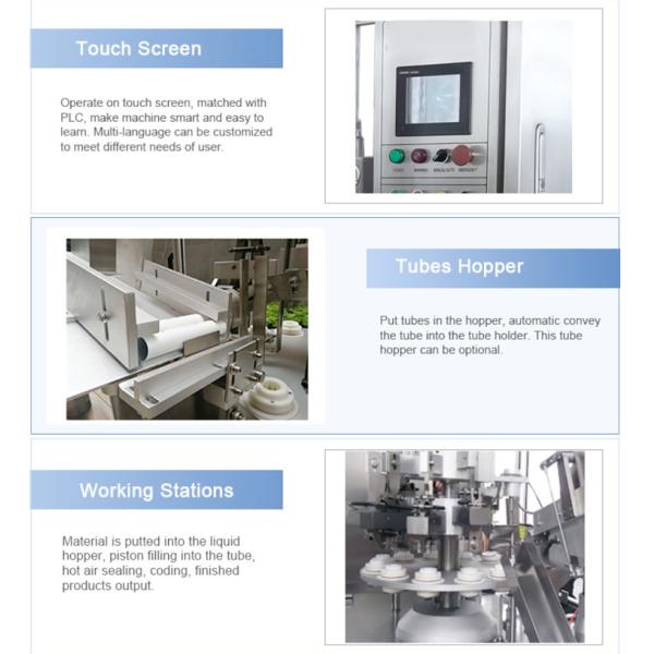 Facial Cleaner Cosmetic Tube Filling Sealing Machine 60pcs/Min