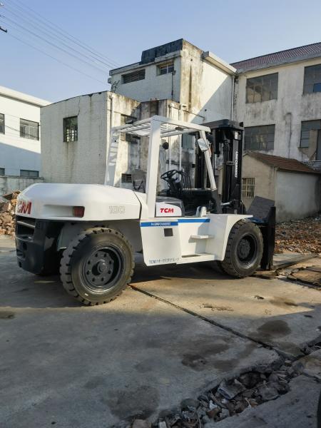 Used Japan TCM FD100 Diesel Forklift 10 Ton Warehouse Container Pallet Lifting Truck