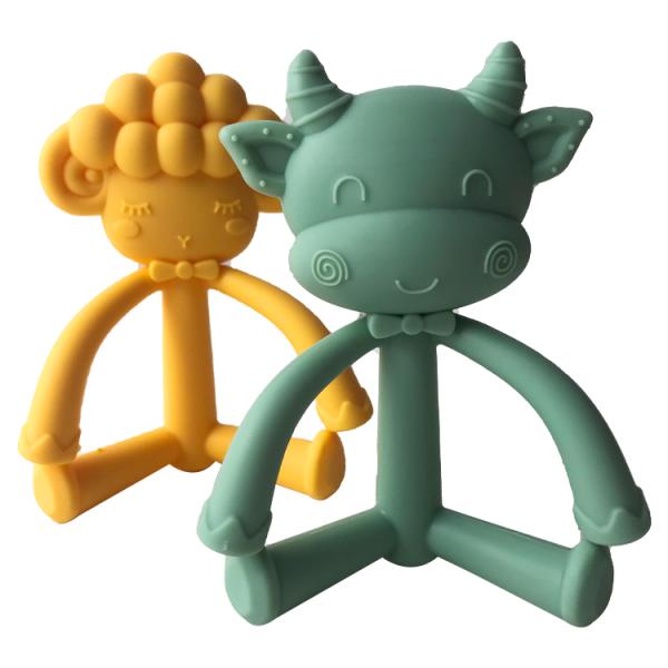 Cartoon Shape Baby Teether Toys Food Grade BPA Free DIY Silicone Teether