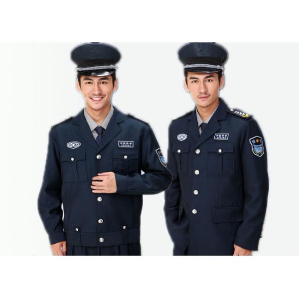 Black Two Pockets Security Officer Jackets For Security Guards