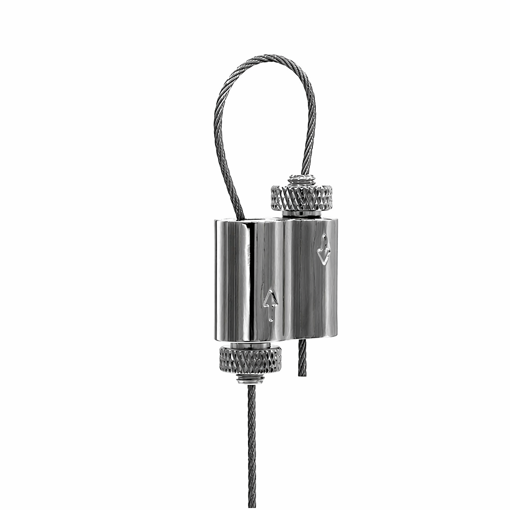Chandelier Looping Gripper Kits Heavy Duty Overhead Lighting Parts Cable Looping Gripper 1.5-2.5mm 50kg / 110lbs Polished Nickel Closed Loop Wire Rope Clamp