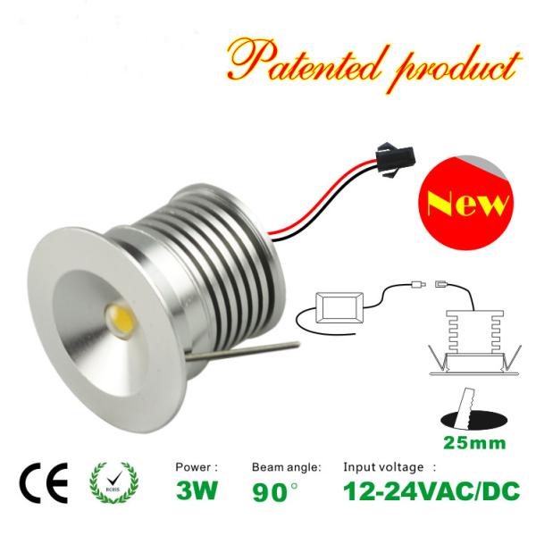 Hotel Room Wall Panel LED Light Recessed 3W Mini LED Spotlight 12DC/AC LED lamp