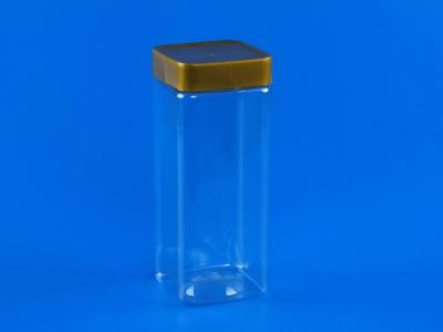 Colorful Cover Square Plastic Jars Environmentally Friendly 65 * 65 * 158MM