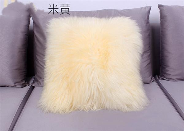 Forma decorativa do quadrado do coxim de Seat do Lambswool do sofá home com lãs lisas longas