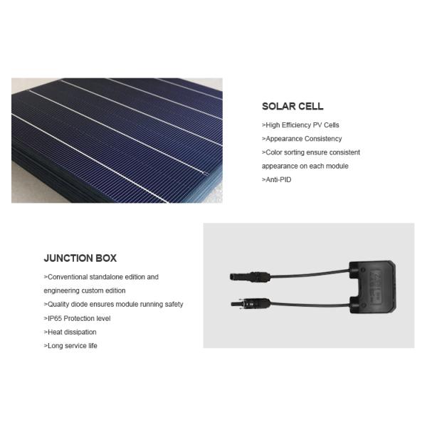 Стекло цифров панели солнечных батарей celll 500W высокой эффективности черное Mono с CE RoHS одобрило