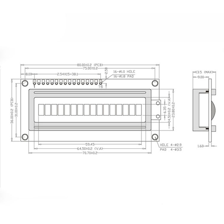 Driver Board Replacement Monitor Stretched Screen Character Dot Matrix LCD Display Module Display