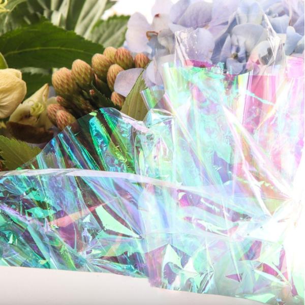 Florist Wrapping Paper End Iron-Colored Rainbow Film Waterproof Fresh Flower Gifts and Beautiful Flower Bouquets