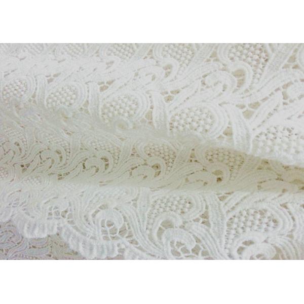 Ткань шнурка античного хлопка Скаллоп Бридал, расстворимая в воде ткань шнурка цветка для одежды