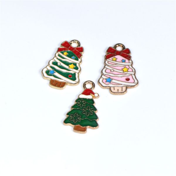 Zinc Alloy Christmas Metal Ornaments Durable Enamel Christmas Ornaments Customized