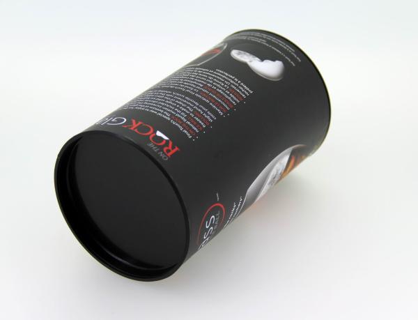Food Grade Round Paper Cans Packaging With Black Plastic Lids For Wine Cup  Bowl