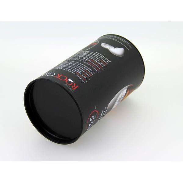 Food Grade Round Paper Cans Packaging With Black Plastic Lids For Wine Cup  Bowl