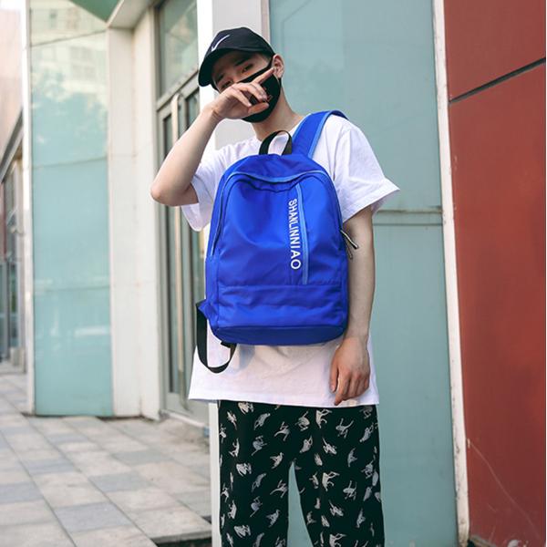 Korean version of pure color high school students backpack campus men and women cool backpack