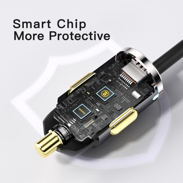 Essager Car Charger 1.5m Extension Cable 2C2A 100W Car Charger For Huawei Xiaomi Mobile Phone