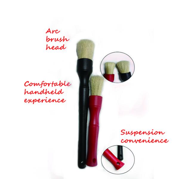 Ultra-Soft Natural Boar Bristle Car Interior Detailing Cleaning Brush