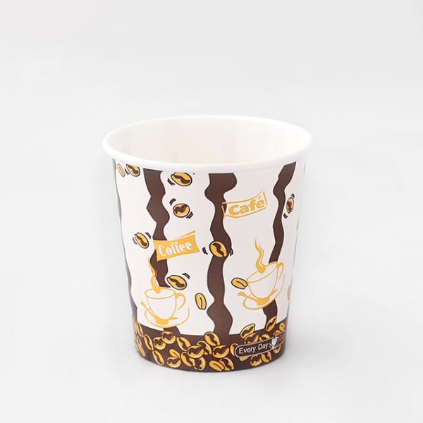 Logotipo personalizado copa de papel de pared única desechable 4oz-32oz con tapa