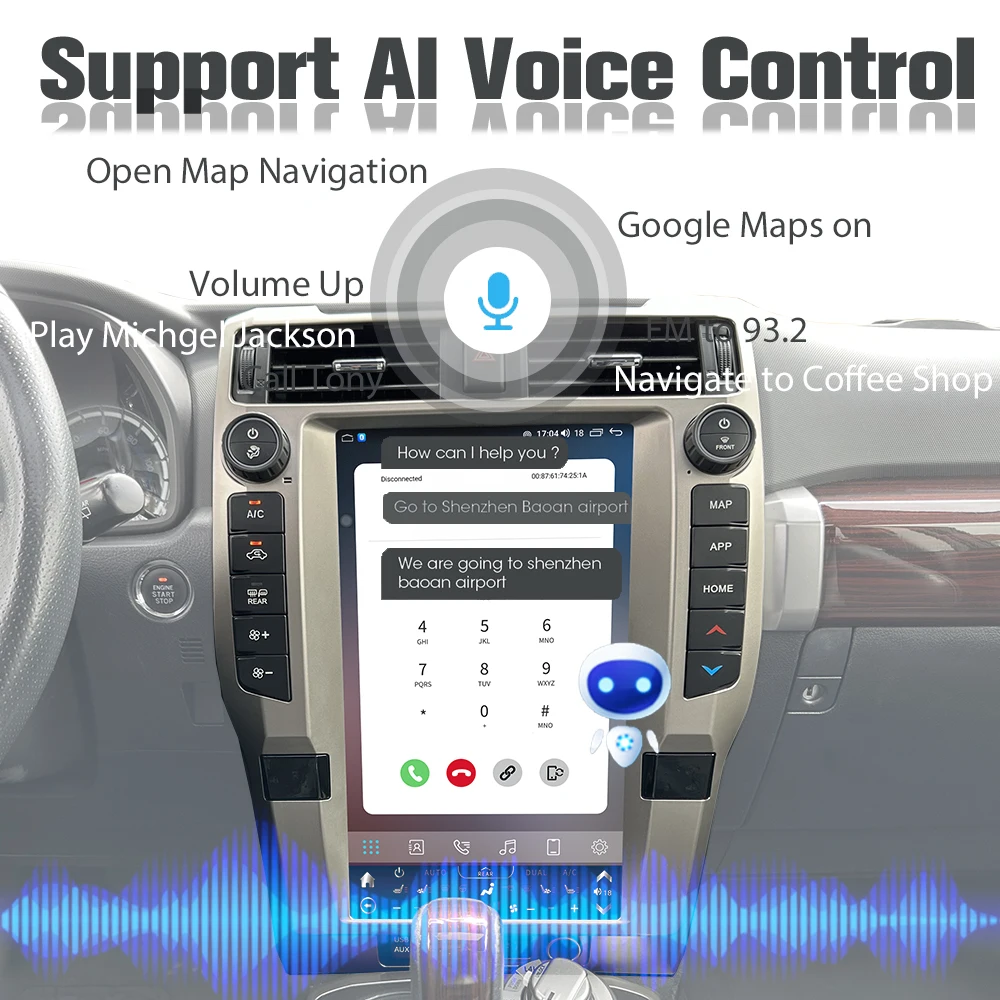 Android Toyota 4Runner Head Unit Авто стерео 2010-2023 Мультимедийный проигрыватель Замена