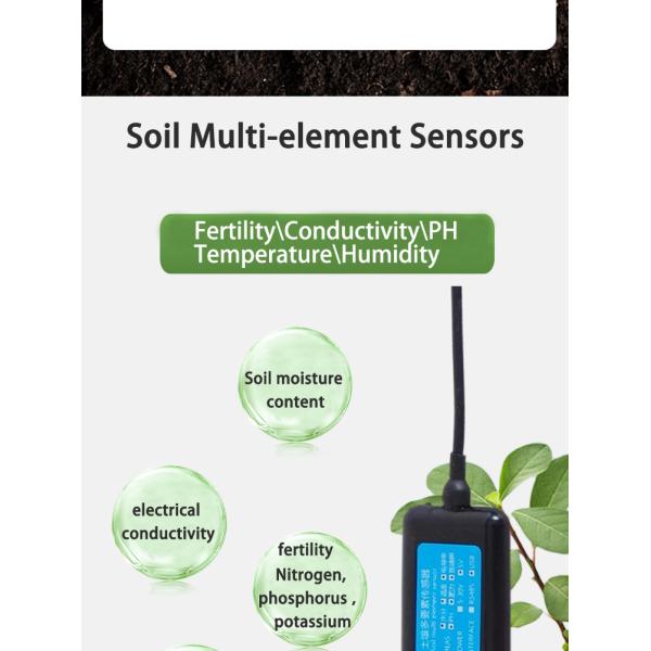 Horizontal Installation Moisture Sensor for Agriculture 7 in 1 USB NPK/PH/EC Temp Analyzer