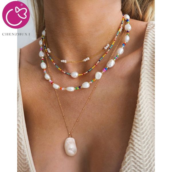 Chic Jewelry Natural Baroque Tahiti Pearl Pendent Necklace for Women Men