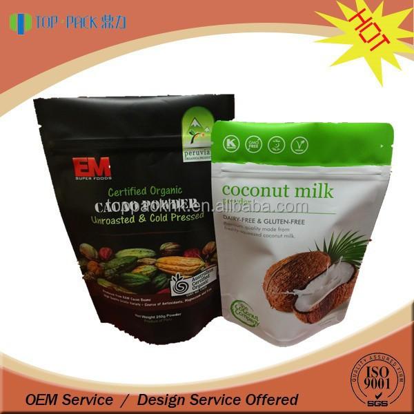 Top Pack printed bag for coconut flour, coconut sugar bag, coconut milk bag