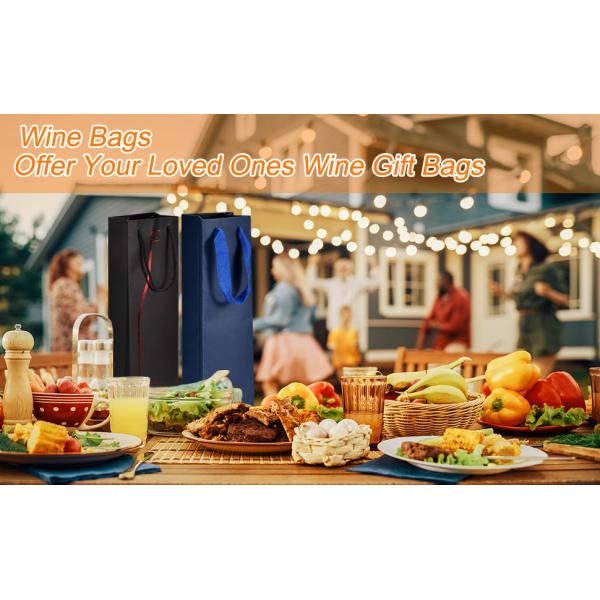 Wine Gift Bags With Rope Handles, Paper Wine Tote Bag With Clear Window Wedding Birthday Christmas Party Supplies