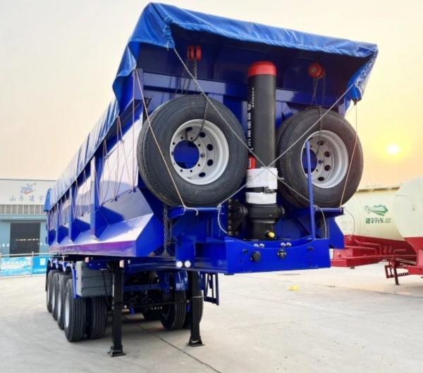 Van Type 4 Axles Hydraulic Side Dump Tractor Tipper Truck Dumper Tipper Semi Trailer