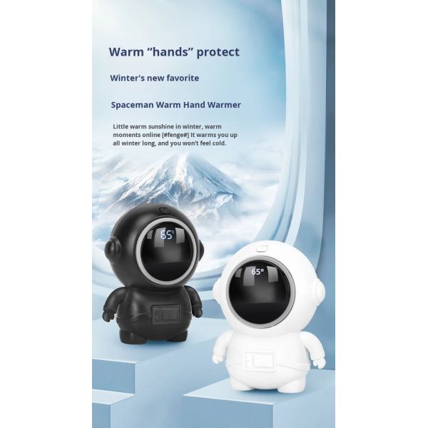 USB Rechargeable Hand Warmer with Digital Display and Overheat Protection for Household Use