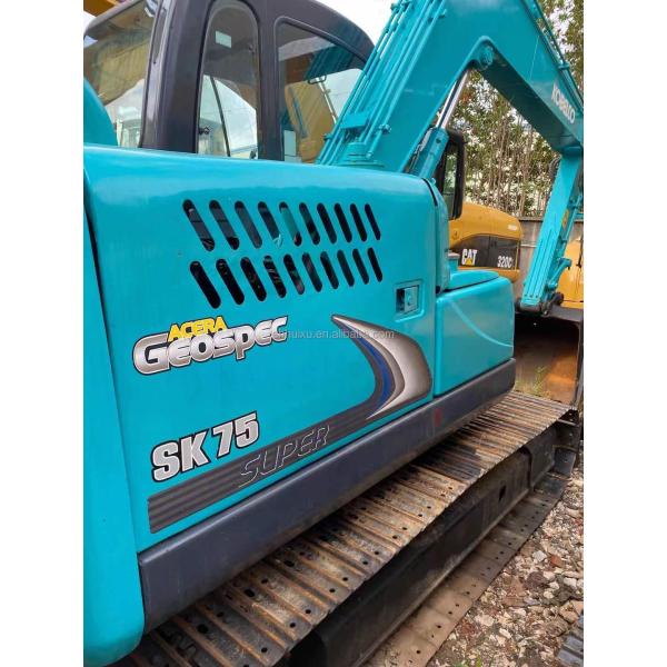 Blue Color Original Paint Used Kobelco 75 Excavator Second Hand 7.5 Ton
