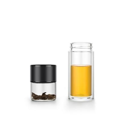 Clear Borosilicate Glass Water Filtration Pitcher Bottle Stainless Steel Infuser For Office