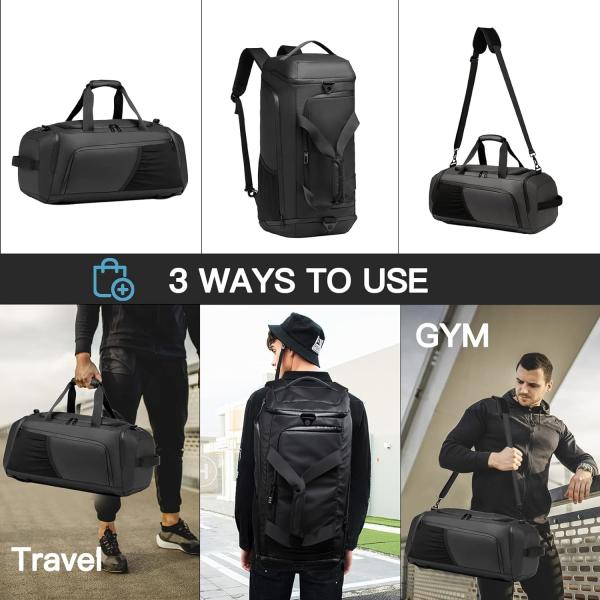 GYM DUFFLE BAG WATERPROOF SPORTS DUFFEL BAGS TRAVEL WEEKENDER BAG FOR MEN WOMEN OVERNIGHT BAG WITH SHOES COMPARTMENT