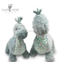 Brinquedos macios do sono infantil bonito feito sob encomenda do brinquedo 36cm do luxuoso do dinossauro verde