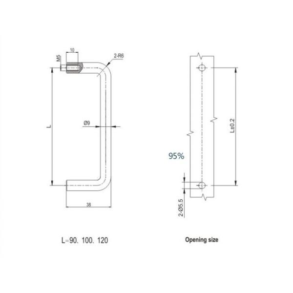 Chrome Plated Steel Cabinet Door Handle