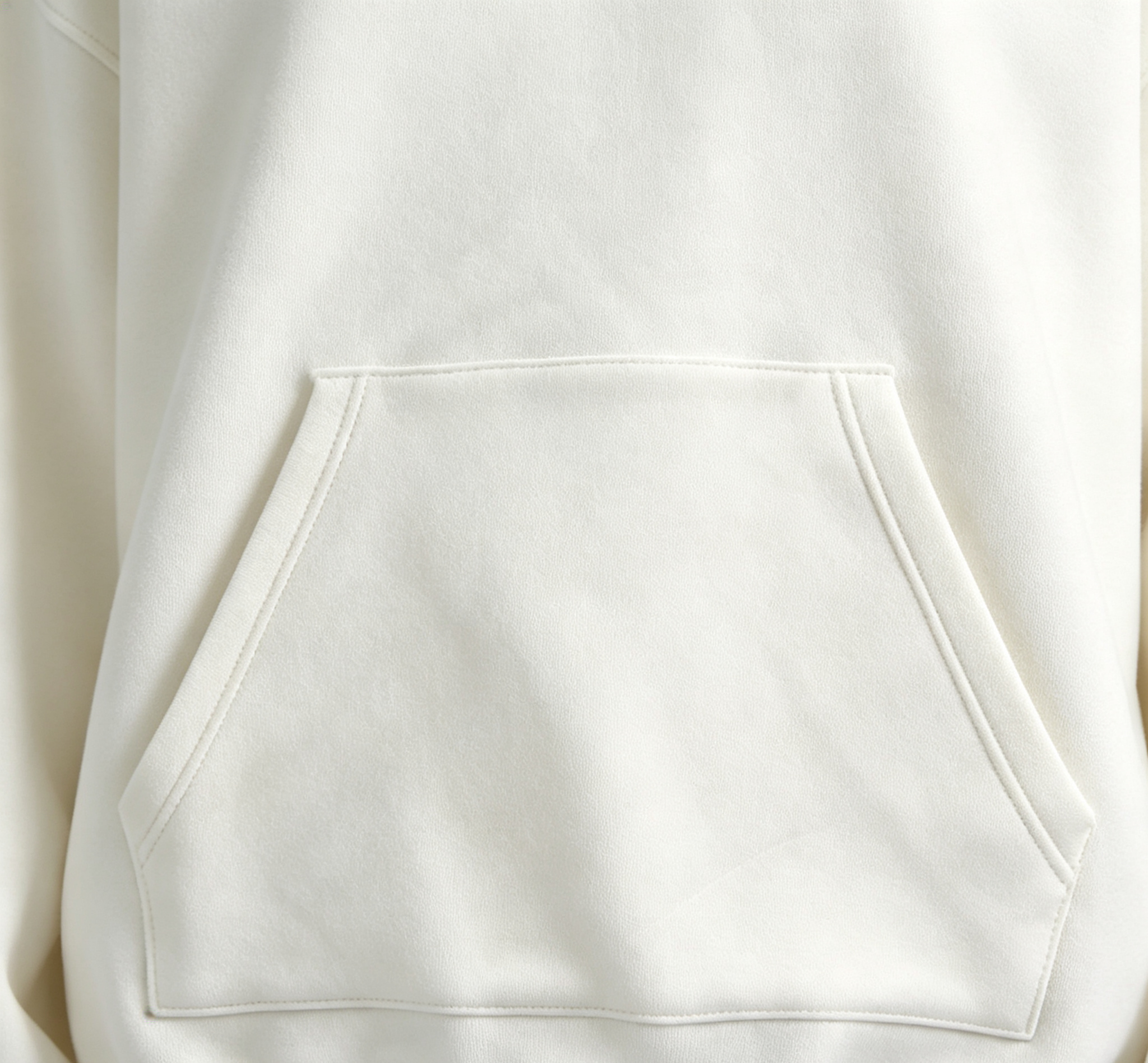 Cream Blank Cotton Poly Hoodie Heavy Terry Fabric Unisex Hooded Sweatshirt Oversized