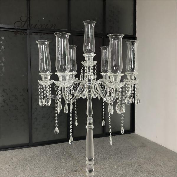 ZT-292 Hot sale wedding decoration floor standing tall crystal candelabra