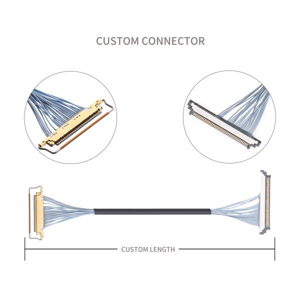 Extra Fine Micro Coaxial Cable , KEL SSL20-40SB TO SSL20-40SB 20 Pin Lvds Cable