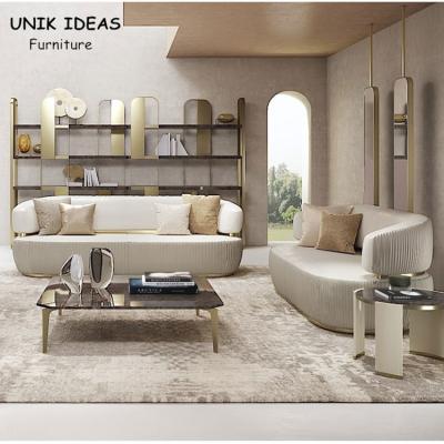 A sala de visitas secional bege do sofá cobre 3 Seater Sofa With Chaise Hotel