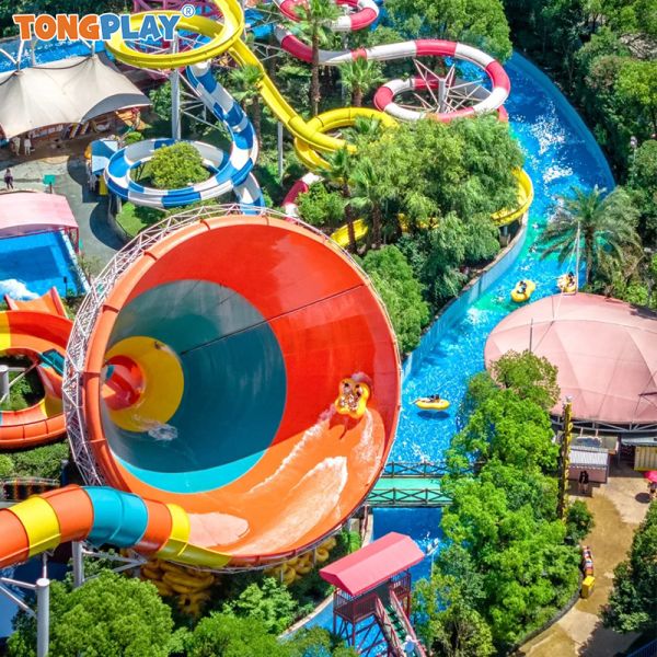 Color personalizado Simulador de surf de gran capacidad tobogán acuático comercial para parque acuático al aire libre