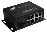 conversor 100M dos meios dos ethernet do ponto de entrada de 250M Transmission Distance 1 fibra e 8 portos