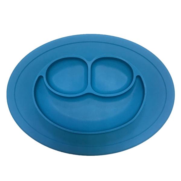 Octagonal Shape Silicone Placemat Plate Baby Spoons And Waterproof Bib
