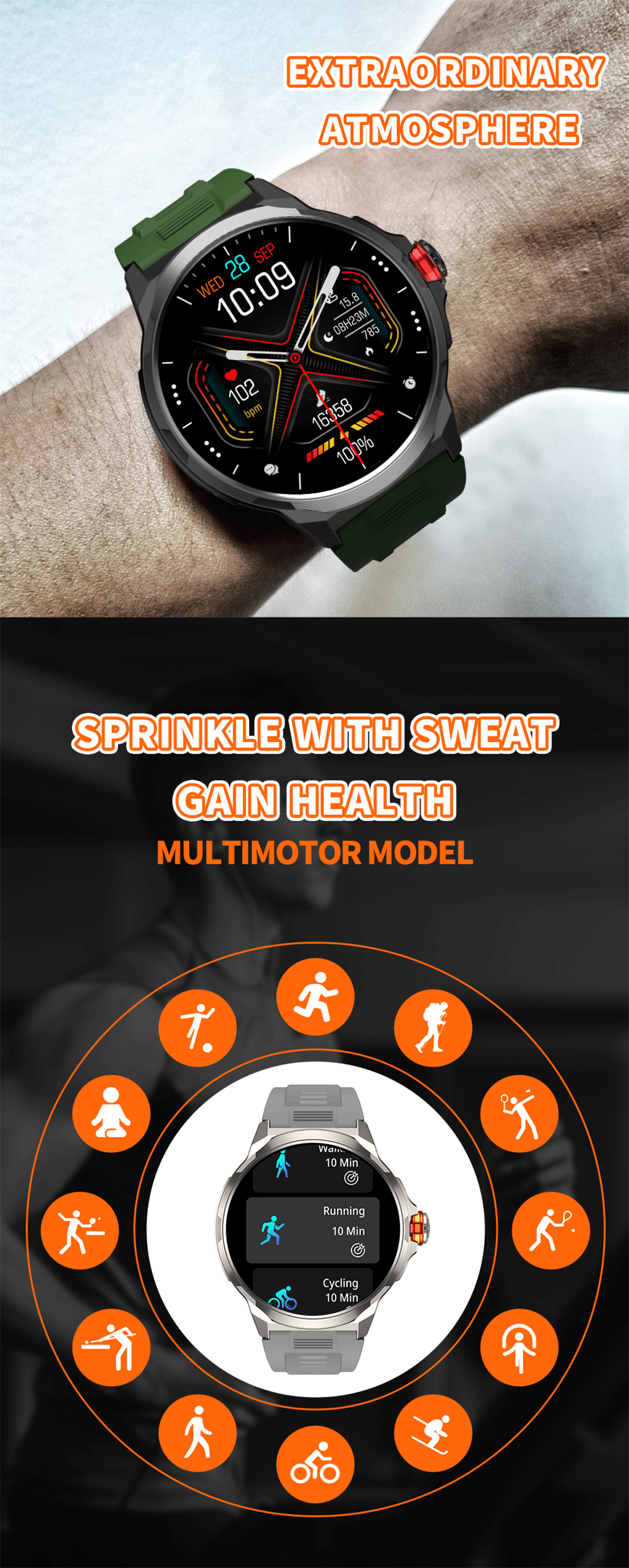 Eraysun Premium Sport SmartWatch JS50 Pro Max Men Smart Watch Electronics  Tracker Full Touch Smart Watch PK K22 Smartwatches