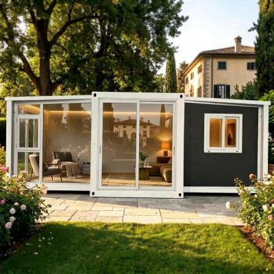 Kitchen / Bathroom Expandable Container House With Grey Color Panel / White Frame Come