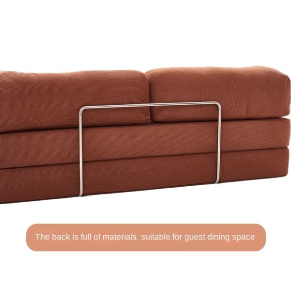 Modern Compression Sofa Set Fully Removable Fabric Sponge Filled Straight Legs Stainless Steel School Living Room Sofa Bed