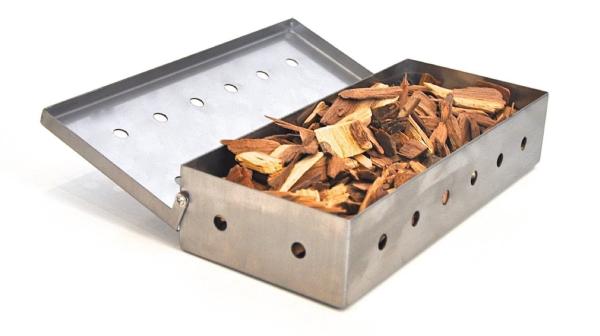 Wood Chip 22.2cm Rectangle Stainless Steel Grill Smoking Box For Gas Bbq