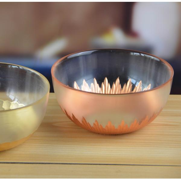 Silver Gold Decorated Glass Charger Plates For Salad Bowl