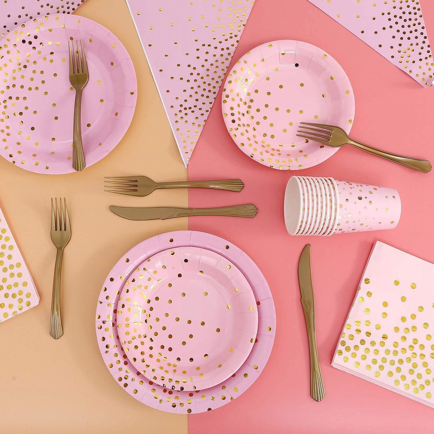 Colourful Party Plates Cups Napkins Sets for Fully Customized Disposable Paper Plates