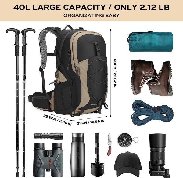 Hiking Backpack,Camping Backpack,50L Waterproof Hiking Daypack with Rain Cover,Lightweight Travel Backpack