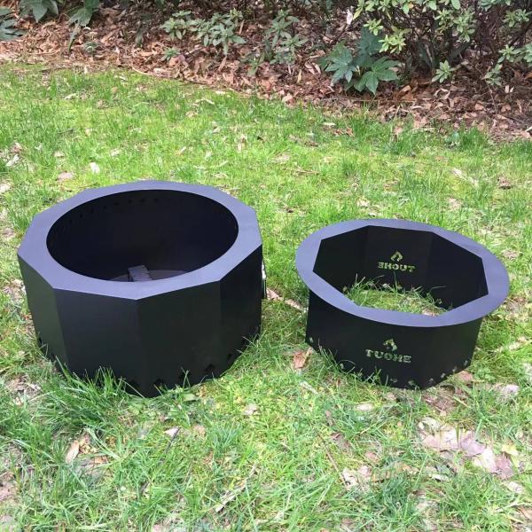 Outdoor Smokeless Wood Fire Pit Stainless Steel 15 Inch Double Flame Fire Pit