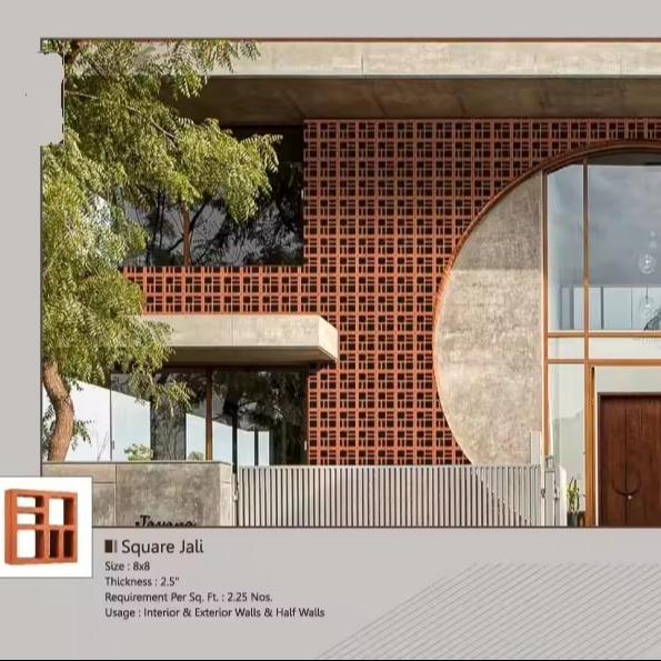 Fence Red Terracotta Bricks Decorative Hollow Wall Tile Clay Breeze Block Clay Ventilation